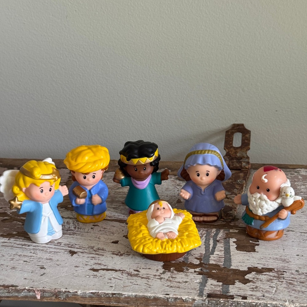 Fisher Price Little People Nativity Figures Set 2013 Mattel Mary Jesus Angel